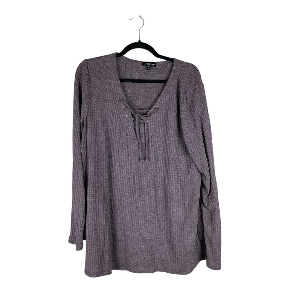 Lane Bryant Taupe Waffle Knit Long Sleeve Top size 14/16